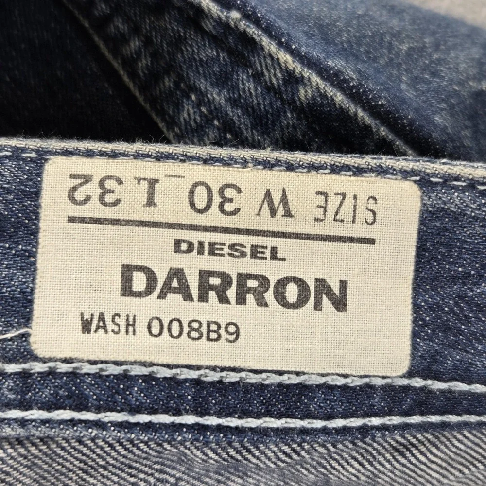 Diesel Jeans Mens 30x32 Blue Darron Regular Slim Tapered Button Fly 008B9